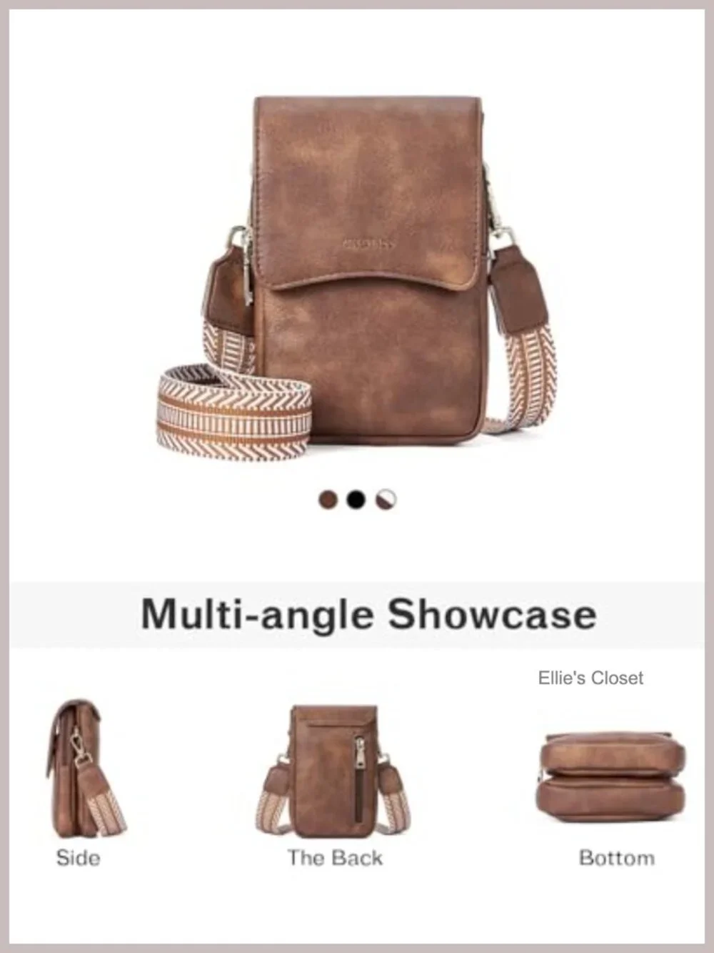 Faux Leather Crossbody Phone Purse with Card Slots Adjustable Strap